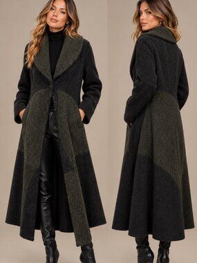 Vintage Utex Design Long Wool Blend Trench Coat Size Small